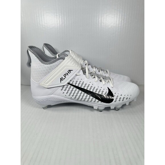 Nike Alpha Menace Pro 2 D Mid White Football Cleats 12.5 CK4277-100 Detachable - Picture 1 of 8